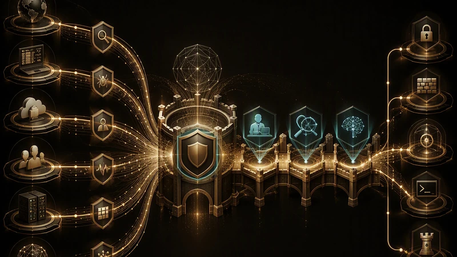 Diagramme illustrant l'orchestration d'agents spécialisés en cybersécurité.