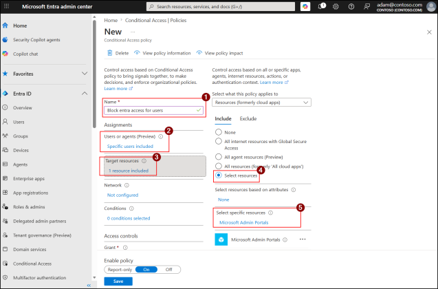 Block User Access to Entra Using CA Policy