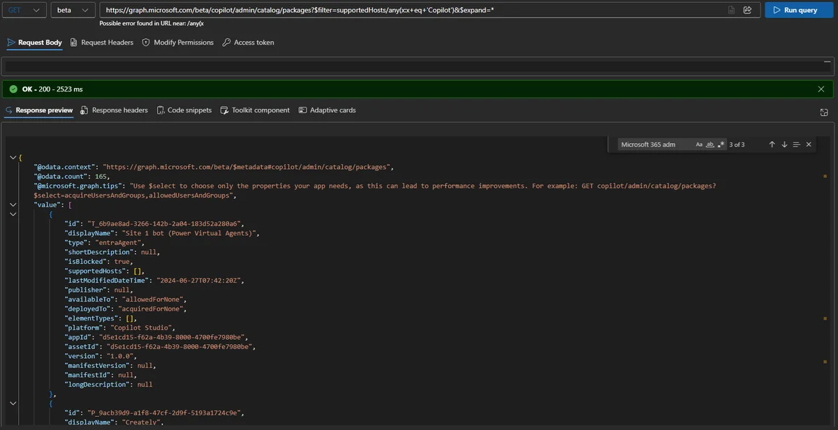 Agent APIs dans Graph