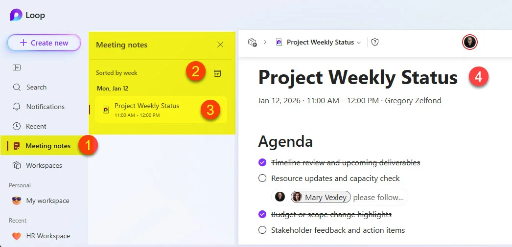 Meeting Notes are now stored in Loop