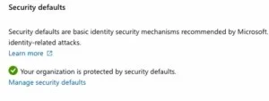 Disable Security Defaults