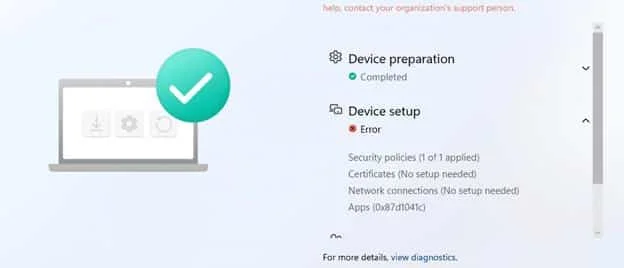 0x87D1041C pendant l'enrôlement Autopilot