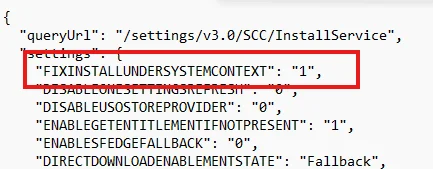 fix install under system context flight reverted