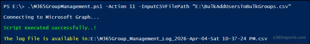 Bulk add users to multiple Microsoft 365 groups