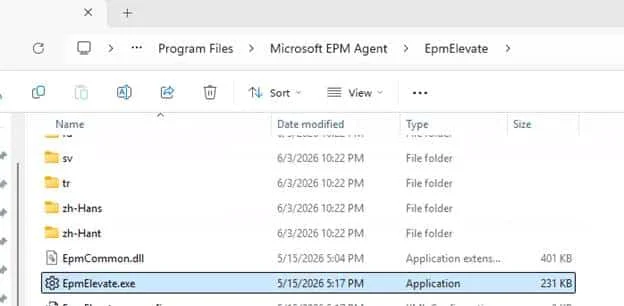 EpmElevate.exe dans le repertoire EPMService