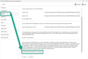 Sélection du moteur PowerShell pour les exports PSMA Granfeldt