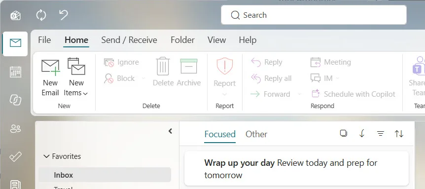 New Outlook offers to wrap up the day.